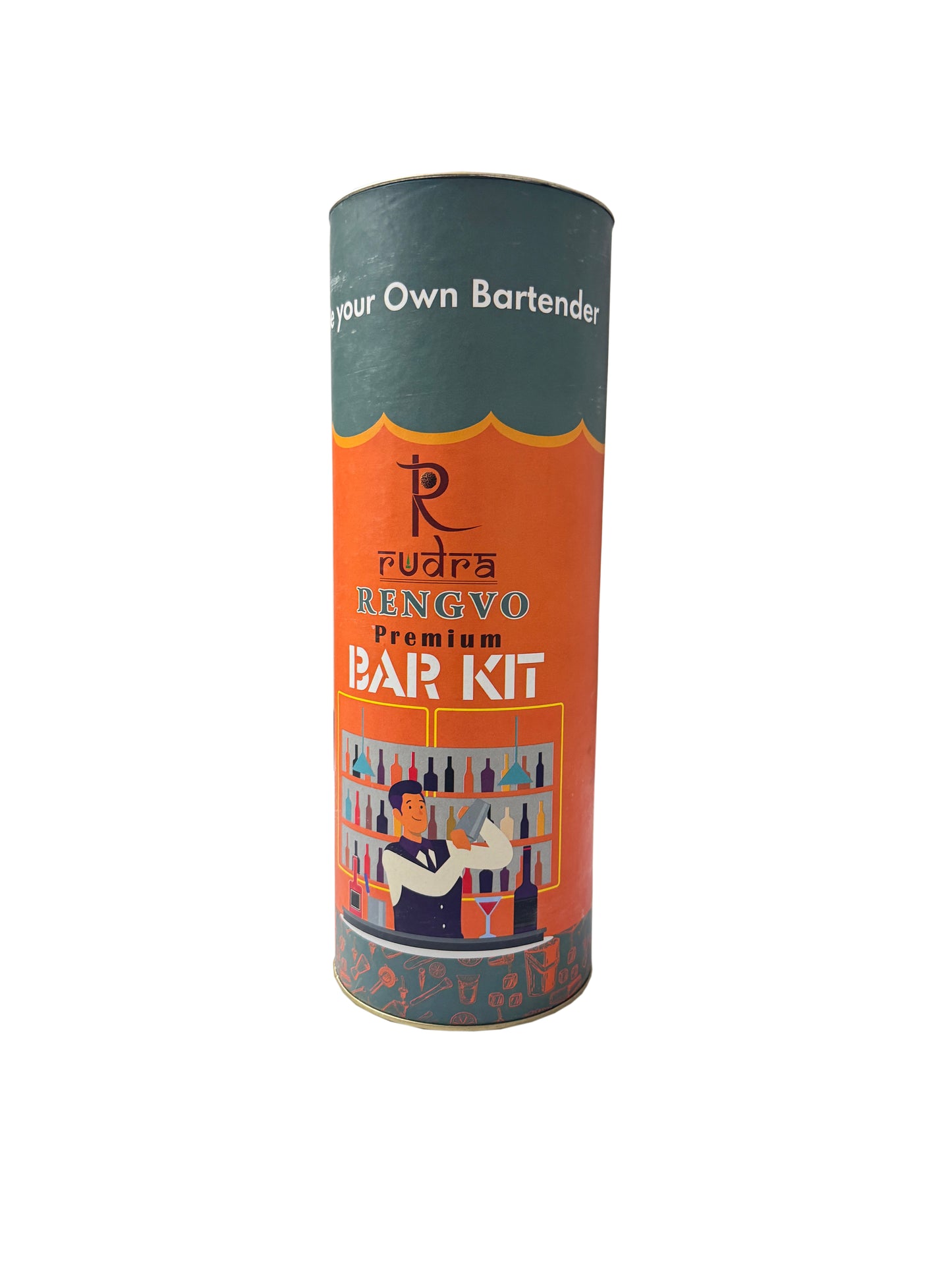 Rudra Exports Premium Bar Kit Boston Shaker Bar Tools Set Bartender Kit with All Bar Accessories (8 pcs Set)