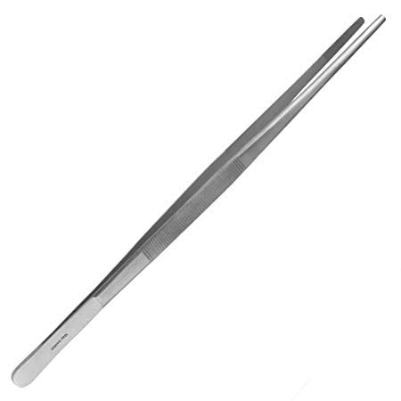 Rengvo Long Feeding Tongs Aquarium Tweezers, Stainless Steel Straight Aquascaping Tweezer for Fish Tank Aquatic Plants, Extra Long Tweezer :12" Long