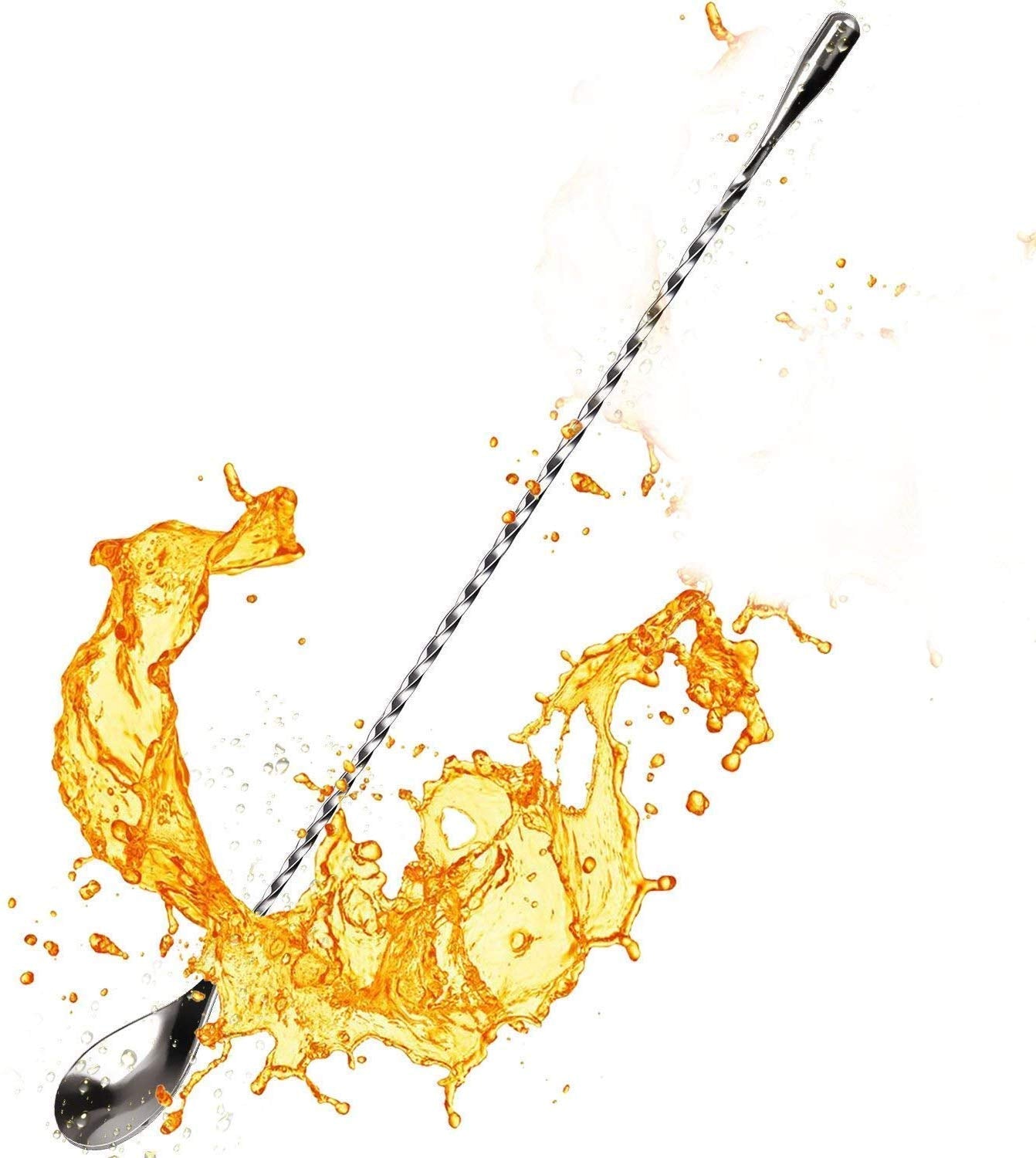 Rudra Exports Teardrop Bar Spoon, Extra Long Bar Stirrer 40 cm,Japanese Style Teardrop End Design - 1 Pc.