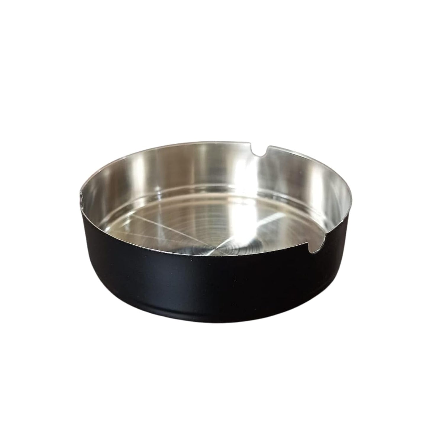 Roll over image to zoom in  Rudra Exports Stainless Steel Round Metal Cigar Holding Cigarette Ashtray for Home or Office, hotels, or restaurants. (12 cm Ashtry)