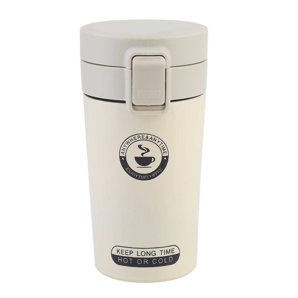 Rudra Exports Double Wall Vacuum Insulated Travel Stainless Steel Coffee 300ml (White)