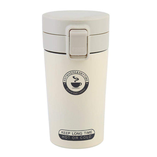 Rudra Exports Double Wall Vacuum Insulated Travel Stainless Steel Coffee 300ml (White)