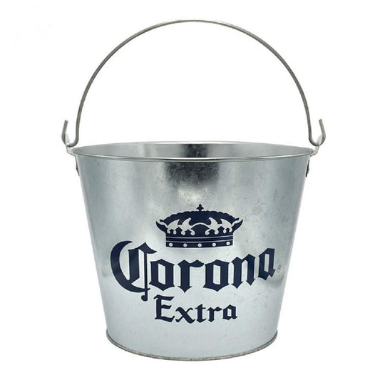 Rudra Exports Beer Bucket, Galvanized Beer Bucket Built-in Bottle Opener, Party Bucket, Ice Bucket, Wine Bucket, Bar Bucket: 1 Pc.