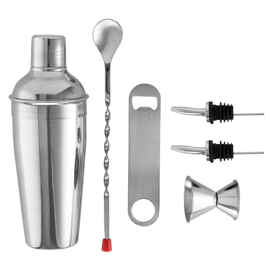 Rudra Exports Stainless Steel Bar Set with Bar Accessories 6 Pcs Set