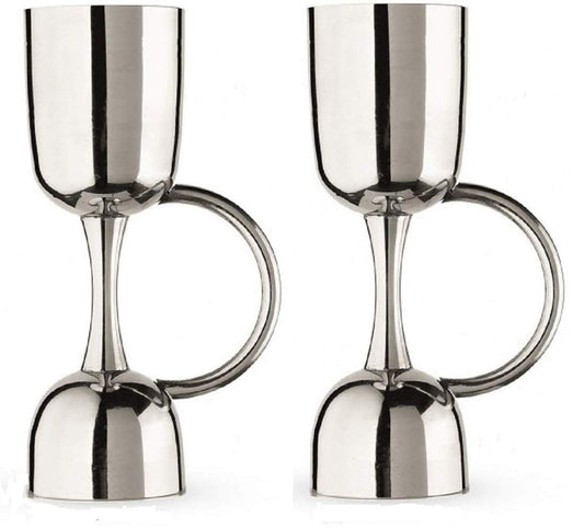 Rudra Exports Premium Peg Measurer with Handle Jigger 30 & 60 ml Cocktail Jigger Bar Tool Double Side Jigger - Limited Edition 2 Pcs Set