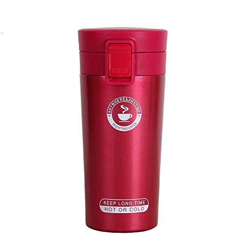 Rudra Exports Double Wall Vacuum Insulated Travel Stainless Steel Coffee 300ml (Red)