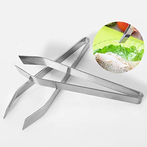 Rudra Exports Stainless Steel Fish Bone Remover, Pincer Puller Tweezer Tongs Pick-Up Tool, Feather Removal Tools : 2 Pcs Set (10)