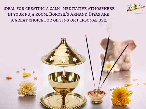 Rudra Exports Brass Akhand Diya 7 Inch (Large)