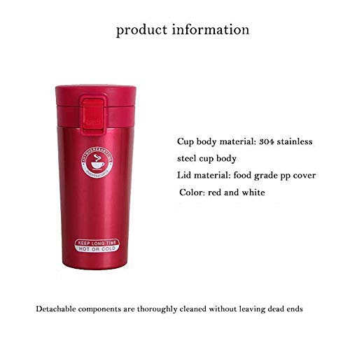 Rudra Exports Double Wall Vacuum Insulated Travel Stainless Steel Coffee 300ml (Red)