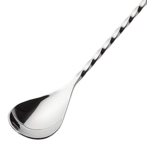 Rudra Exports Stirrier Spoon Twisted with knob top, Cocktail Mixing Spoon, Stainless Steel Cocktail Spoon, Bar Cocktail Spoon 28 cm: 2 Pcs Set