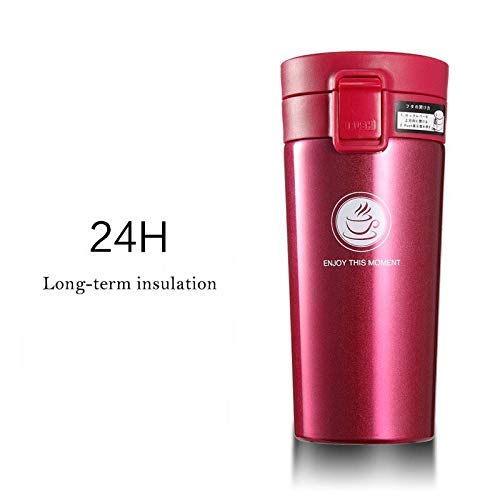 Rudra Exports Double Wall Vacuum Insulated Travel Stainless Steel Coffee 300ml (Red)