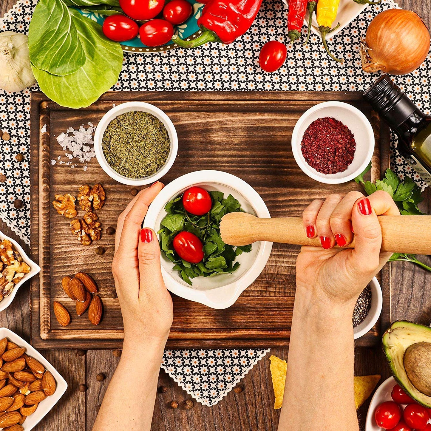 Rudra Exports Cocktail Bar Sheesham Wooden Muddler and Mixing Spoon Home Bar Tool Set,: 2 Pcs Set