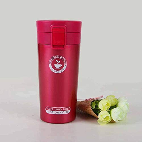 Rudra Exports Double Wall Vacuum Insulated Travel Stainless Steel Coffee 300ml (Red)