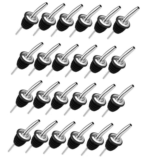 Rudra Exports Bottle Pourers for Olive Oil, Pouring Spouts for Liquor, Wine Pourer, Perfect for Restaurant, Bar, Hotel Use Flowing Pourer: 24 Pcs
