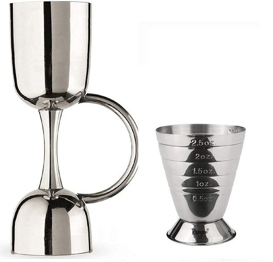 Rudra Exports Premium Peg Measurer Jigger 30 and 60 ml with Handle and Multilevel peg Measure