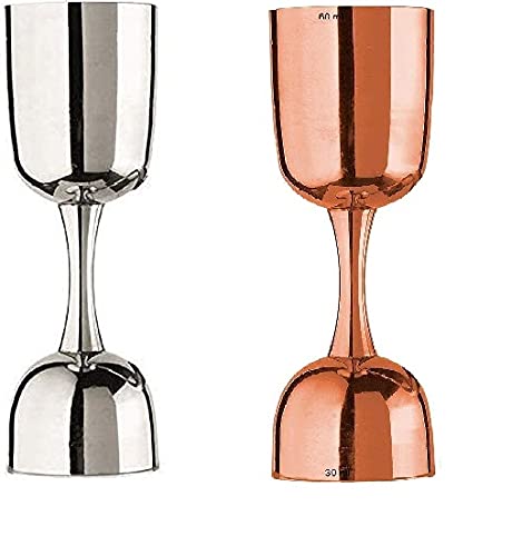 Rudra Exports Premium Peg Measurer Jigger 30 and 60 ml Without Handle and Rose Gold Withou Handle Set of 2