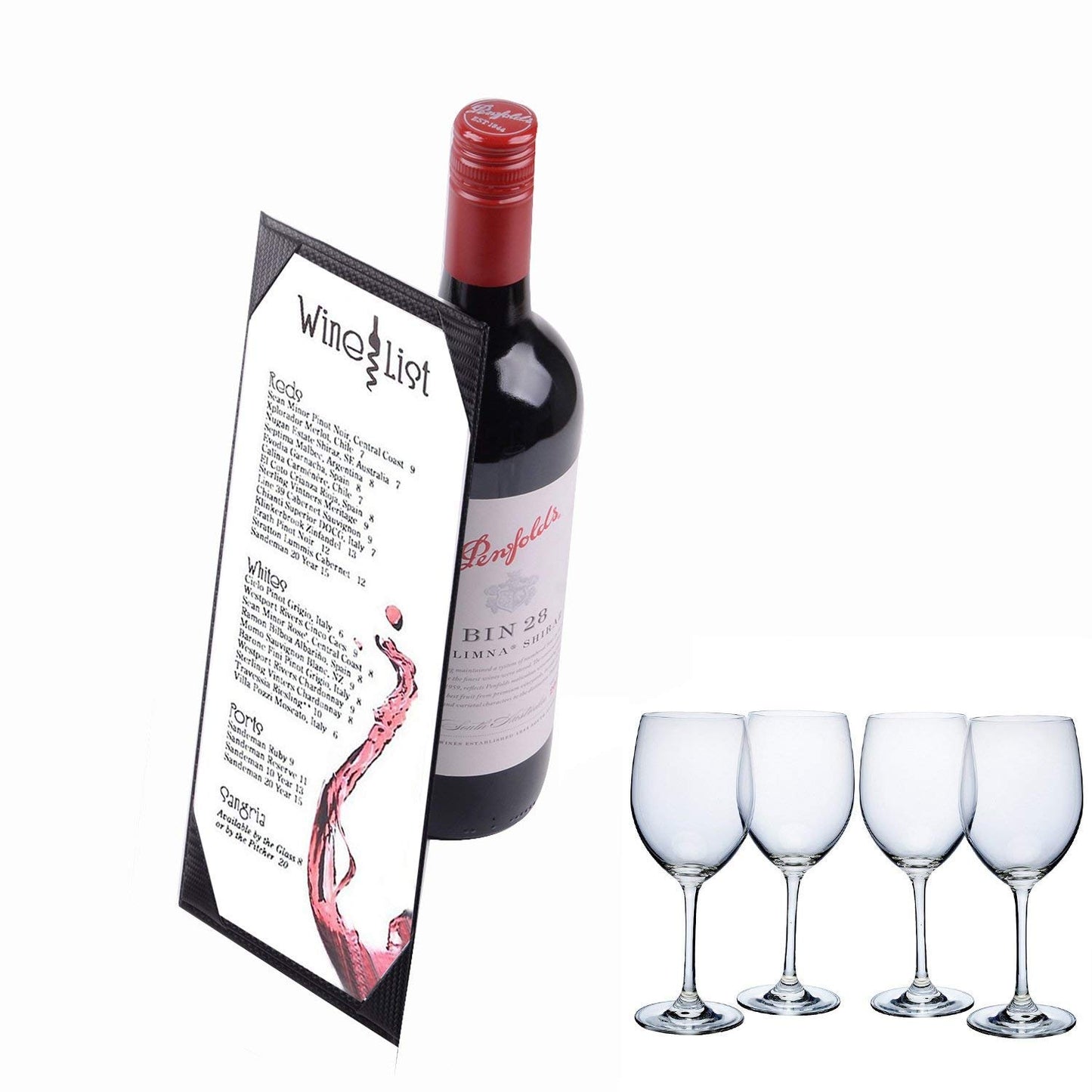 Rudra Exports Single View Menu Covers Leather Menu Holder One Page Panel for Restaurant, Bar Cocktail Pad, Folder, Lounge, Beverage List, Drinks, Wine List: 1 Pc.