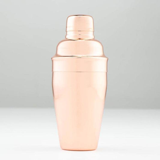Rudra Exports Stainless Steel Copper Colour Cocktail Shaker with Strainer 300 ml, Bar Accessories