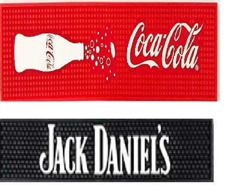 Rudra Exports Non-Slip Drink Cocktail Mixing Service PVC Rubber Drip Spill Bar mat & Runners | Professional Bartender's Essential for Industrial and Home Kitchen Counters | (2 Pc)