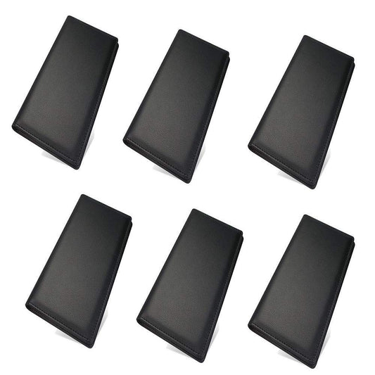 Rudra Exports Bill Folder for Hotel and Restaurant, Guest Check Presenter with Credit Card and Receipt Pocket Black Leather Colour : Set of 6 Pieces