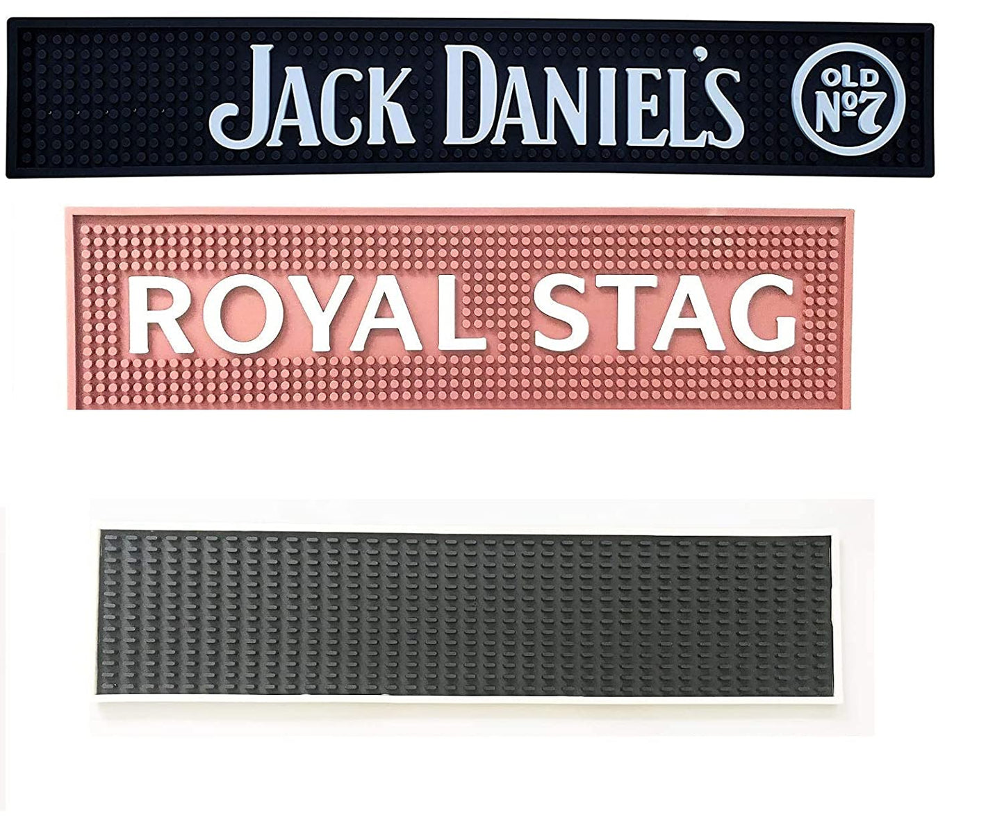 Rudra Exports Mat, Non-Slip Barmat Cocktail Mixing Service PVC Rubber Drip Spill Mat, Bar Counter and Runners, Professional Bartender's Essential-Industrial and Home Kitchen Table: 3 Pcs Set