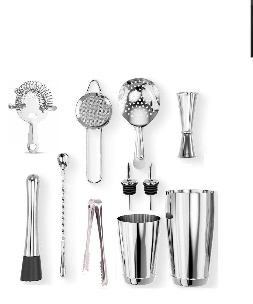 Rudra Exports Bar Set Cocktail Shaker Set Professional Bartender Kit with Bar Accessories 14 Pcs Set
