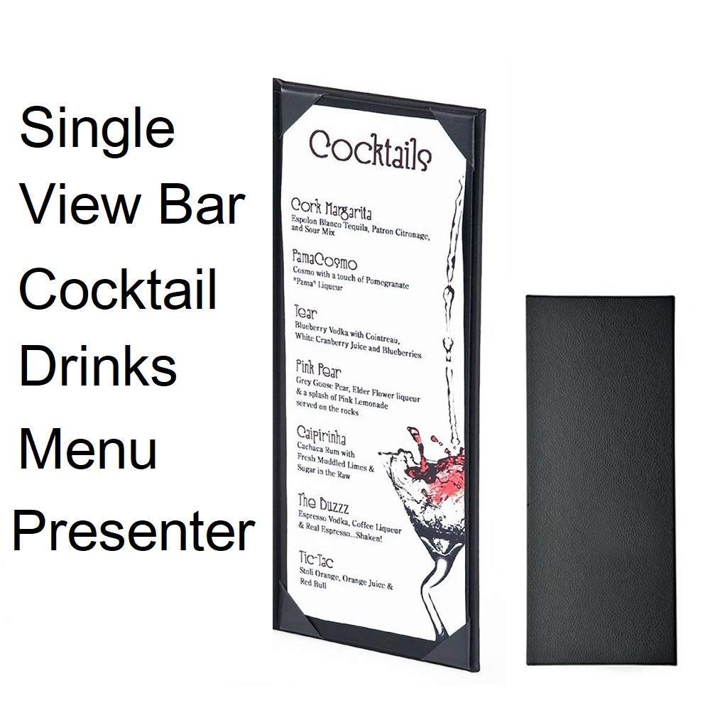 Rudra Exports Leather Single Black Restaurant View Menu Holder,Menu Sign Display Stand for cafes Bars or Restaurant Presenter, Menu Holder Menu Covers for Specials or Drinks Bar Lounge, Wine List 3 pc