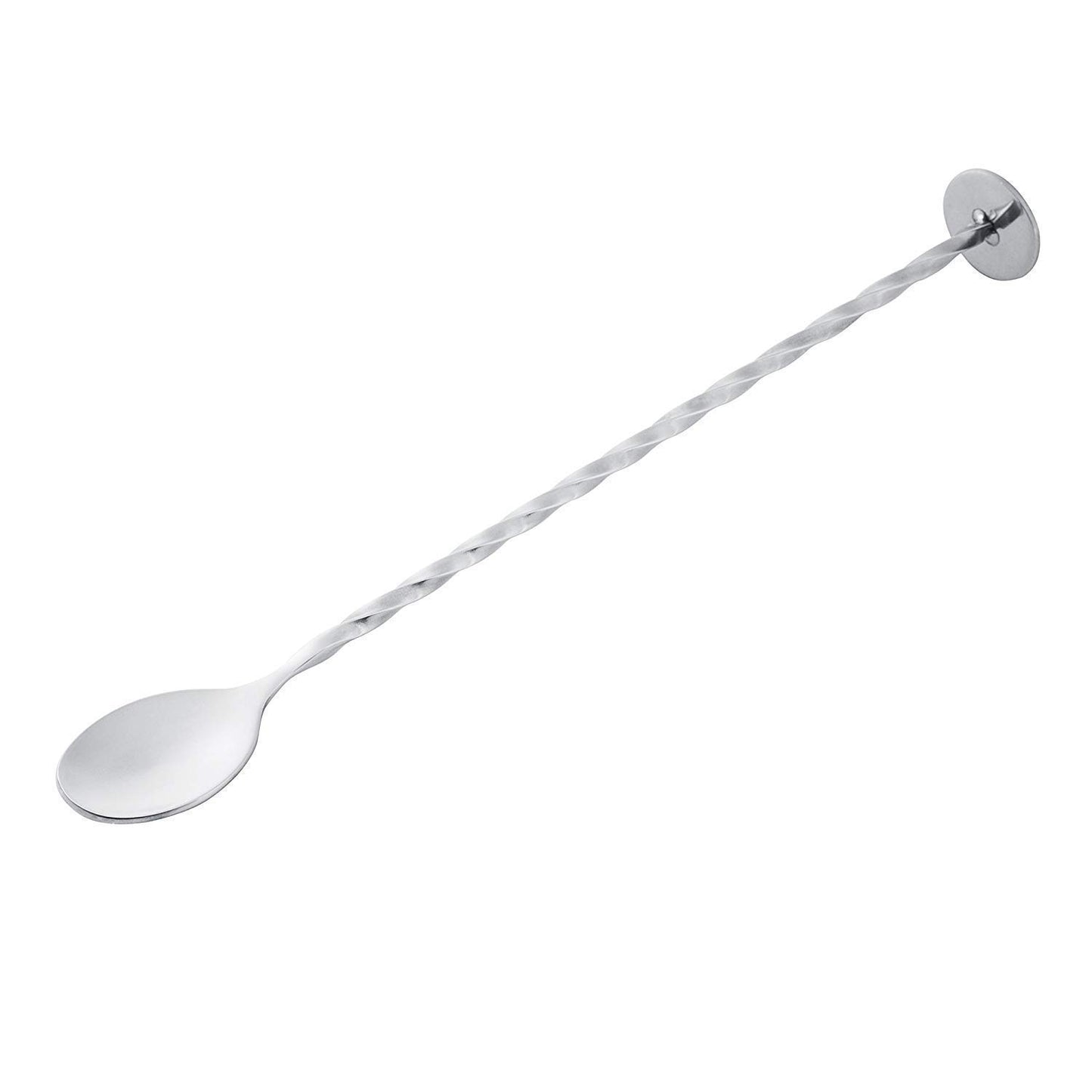 Rudra Exports Bar Spoon with Muddler top/Cocktail Mixing Spoon/Long Handle Stirring/Spiral Pattern, Bar Cocktail Shaker Spoon 28 cm: 2 Pcs