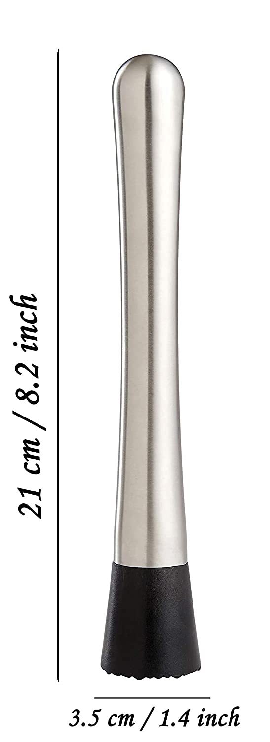 Rudra  Exports BarWare 7 Pieces Bar Set of Double Wall Ice Bucket, Ice Tong, Measuring Jig, Whiskey Pourer, Cocktail Shaker, Muddler Stick, Wine Opener, Stainless Steel