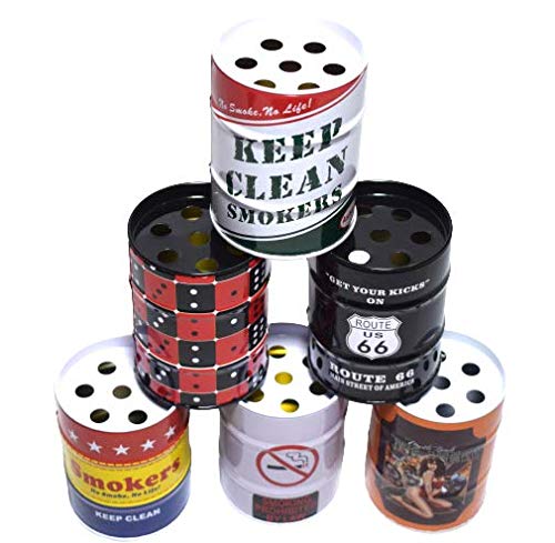 Rudra exports  Aluminum Oil Drum Can Barrel Shaped Cigarette Cigar Ashtray 1pc- Mix