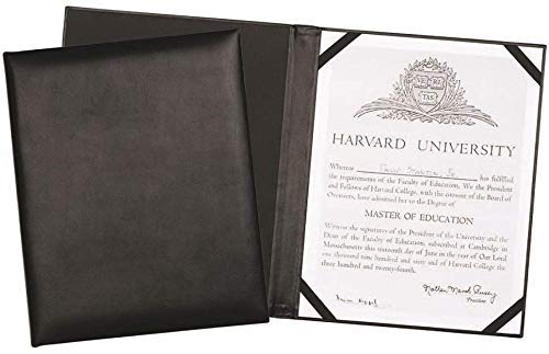 Rudra Exports Leather Certificate Holder, Degree Folder, Diploma Cover, Document Folder Holds 32x26 cm Paper : Black