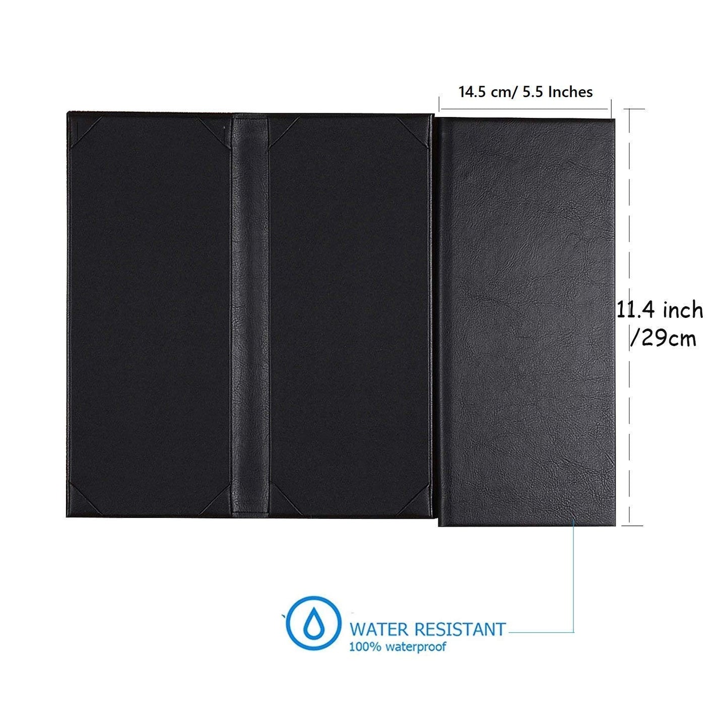 Rudra Exports Leather Book Style Double Fold Panel Menu Cover Folder, Binder Style Bar Cocktail Folder, Restaurant Menu Covers, Cocktail Menu Folder, Juice and Beverage Folder Black : 01 Pc.
