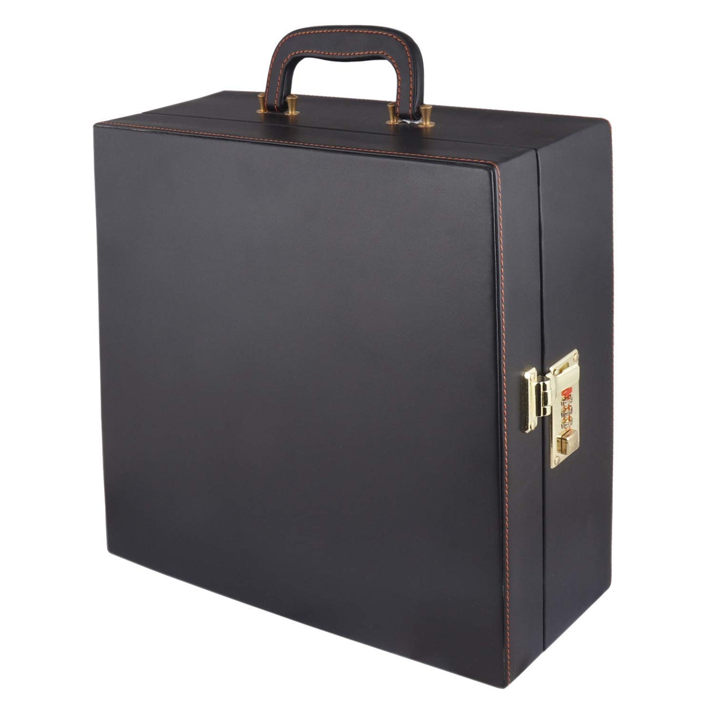 Rudra Exports Leatherette Bar Set |Premium Bar Set  Handy Portable Leatherette Bar Set for car, Travel Bar Set | 6 Whiskey Glasses (Black)