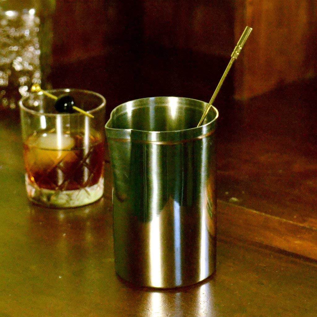 Rudra Exports Japanese Style Seamless Stainless Steel Mixing Glass Stirring Cocktail: 480 ml