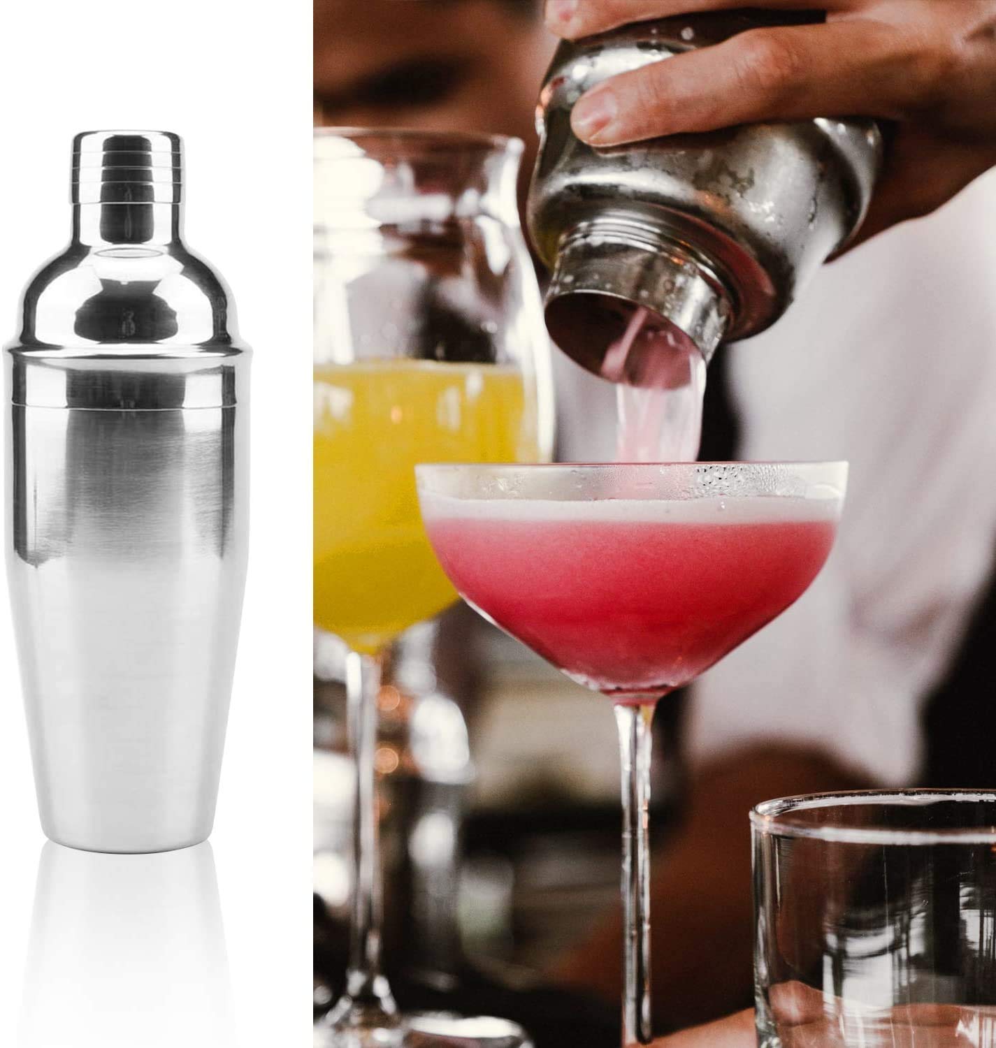 Rudra Exports Cocktail Shaker Set 8 Piece Basic Bartender Kit for Drink Mixing Martini