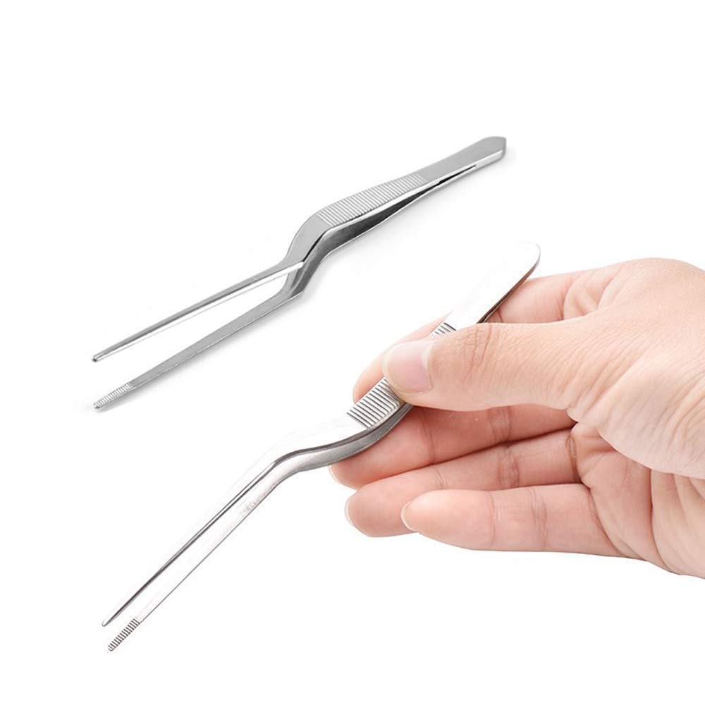 Rudra Exports Tweezers 6 Inch, 4.7 Inch Flat and Fish Bone Tweezers Pliers for Chef Cooking Utensils, Medical Beauty Utensils : 4 Pcs Set