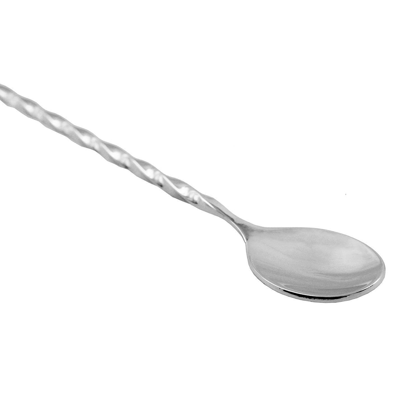 Rudra Exports Bar Spoon with Muddler top/Cocktail Mixing Spoon/Long Handle Stirring/Spiral Pattern, Bar Cocktail Shaker Spoon 28 cm: 2 Pcs