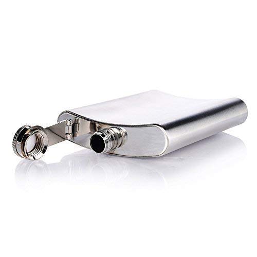 Rudra Exports 7 oz (210 ml) Stainless Steel Hip Flask Portable Alcoholic Beverage Holder for Wine Vodka Whisky (Plain)