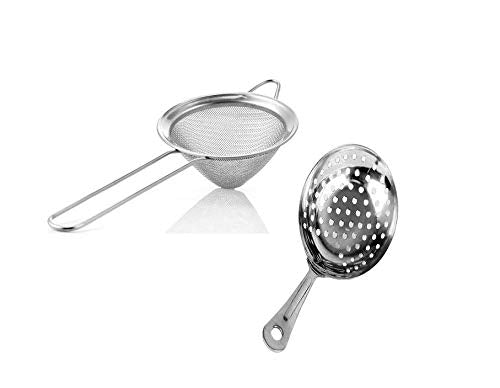 Rudra Exports Stainless Steel Conical Strainer Julep Bar Strainer 3-inch -2 Pieces/Set