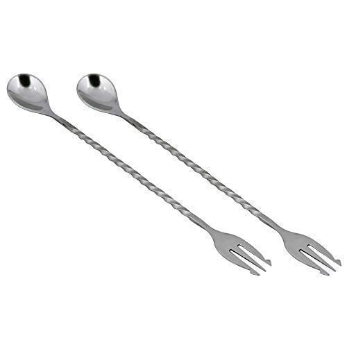 Rudra Exports Double Head Cocktail Drink Mixer Muddler Stirrer Stirring Mixing Spoon Mixing Spoon Home Bar: 2 Pcs Set