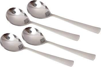 Rudra Exports Stainless Steel Serving Spoon Set 4 Pcs (9 inch)