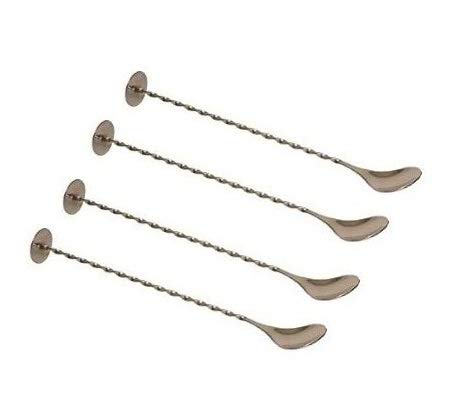 Rudra Exports Bar Spoon with Crusher (Set of 4)