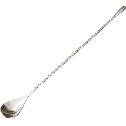 Rudra Exports Teardrop Bar Spoon, Extra Long Bar Stirrer 40 cm, Cocktail Spoon Mixing Spoon Stainless Steel Professional Cocktail Bar Tool Japanese Style Teardrop End Design - 2 Pc.