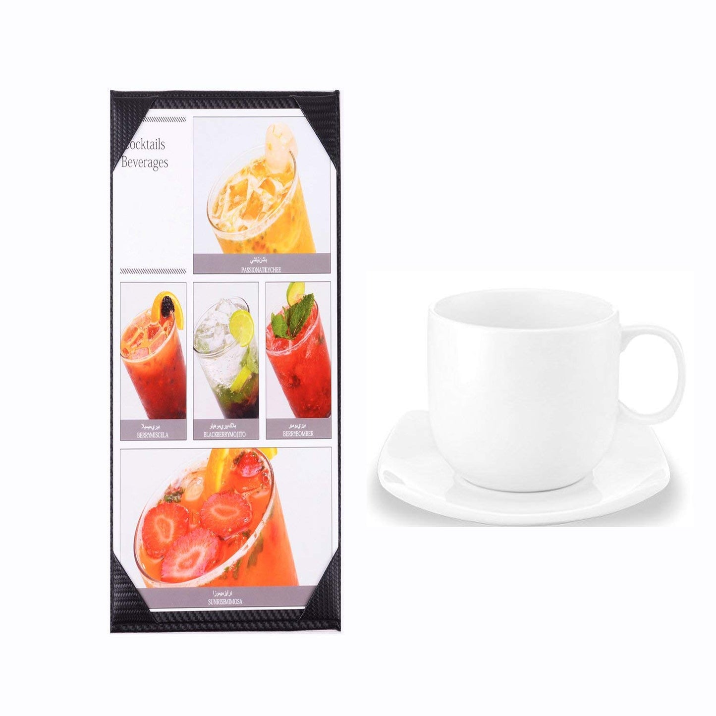 Rudra Exports Single View Menu Covers Leather Menu Holder One Page Panel for Restaurant, Bar Cocktail Pad, Folder, Lounge, Beverage List, Drinks, Wine List: 1 Pc.