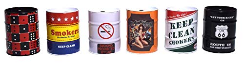 Rudra exports  Aluminum Oil Drum Can Barrel Shaped Cigarette Cigar Ashtray 1pc- Mix