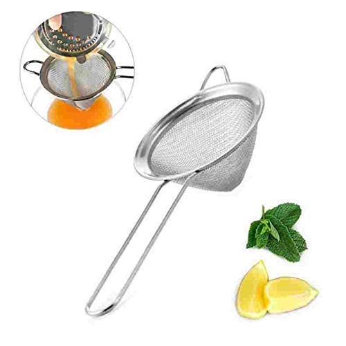 Rudra Exports Cocktail Fine Mesh Strainer Stainless Steel Professional Bar Tool Conical Food Strainers, Tea Strainer, Juice Strainer: 4 Pcs Set