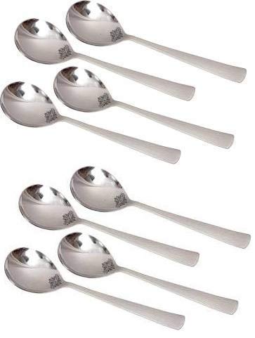 Rudra Exports Stainless Steel Serving Spoon Set 8 Pcs (9 inch)
