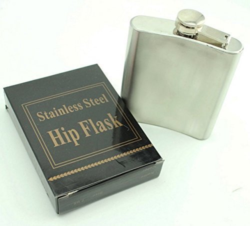 Rudra Exports 7 oz (210 ml) Stainless Steel Hip Flask Portable Alcoholic Beverage Holder for Wine Vodka Whisky (Plain)