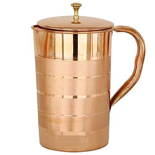 Rudra Exports Brass Knob Copper jug Copper jug for Water 1500 ML