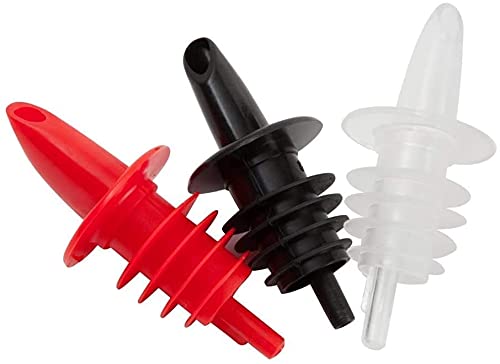 Rudra Exports Free Flow Liquor Bottle Pourer, Plastic Pourer Mixed Colors for Bar, Hotel, Restaurant and Home use - 12 Pcs Pack